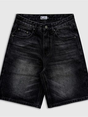 Bareline Men's Black Washed Denim Shorts- size 28